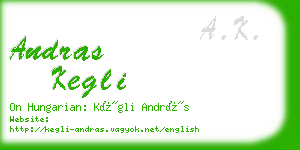 andras kegli business card